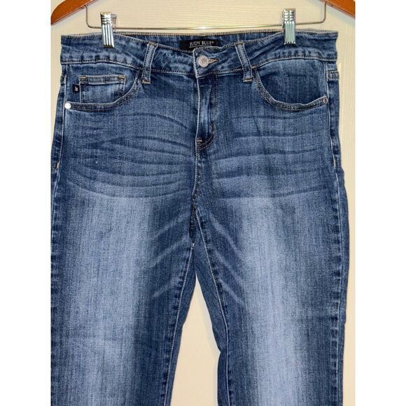 JUDY BLUE Straight Leg Fit JB8418 Tiered Ankle Hem Blue Denim Jeans Size 9/29 - Picture 4 of 11